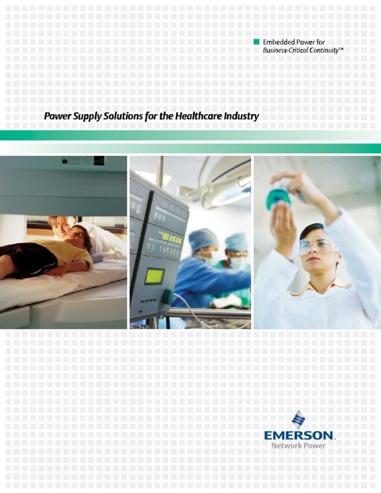 Emerson Embedded Healthcare Power Supplies Brochure